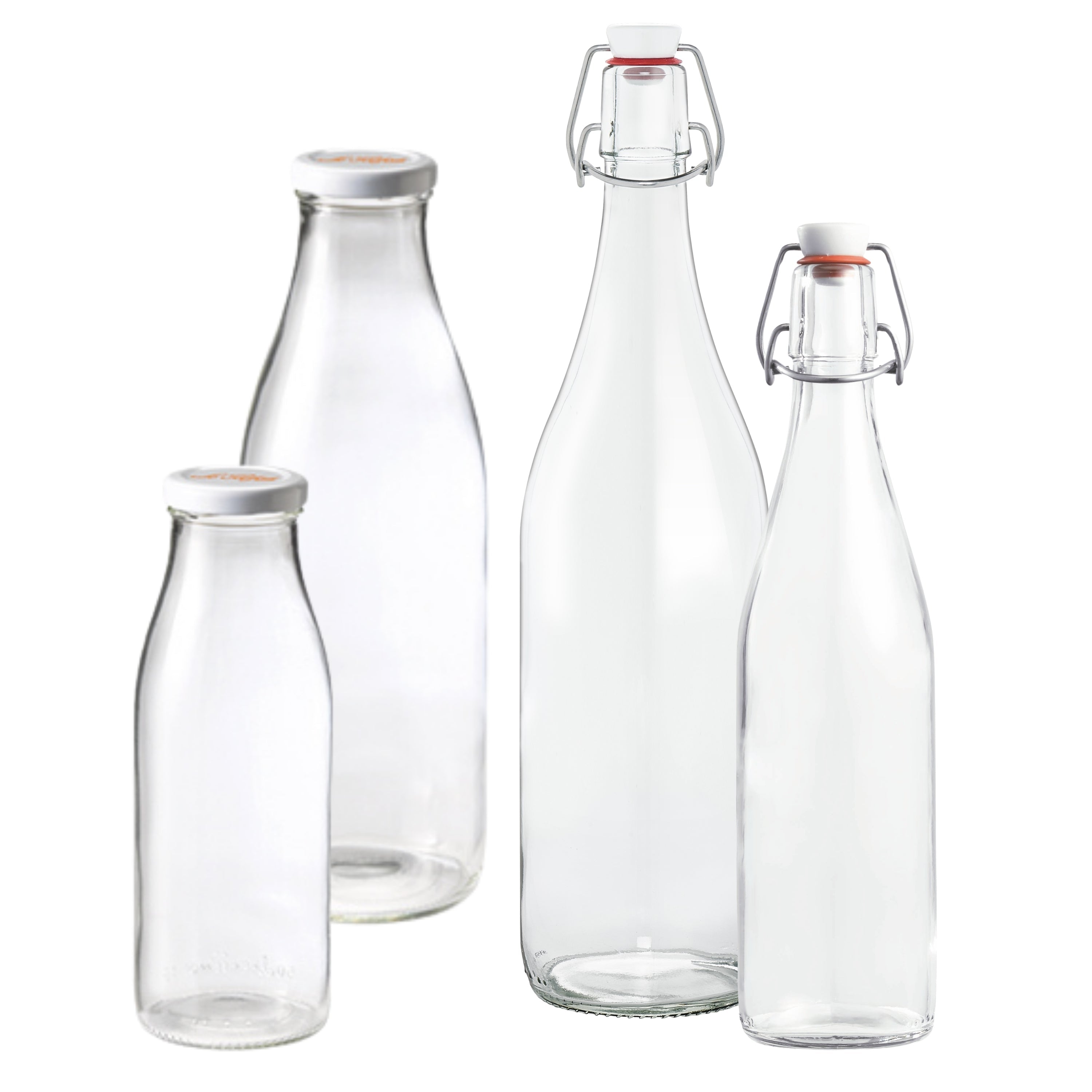 Le Parfait swing-top and milk bottles