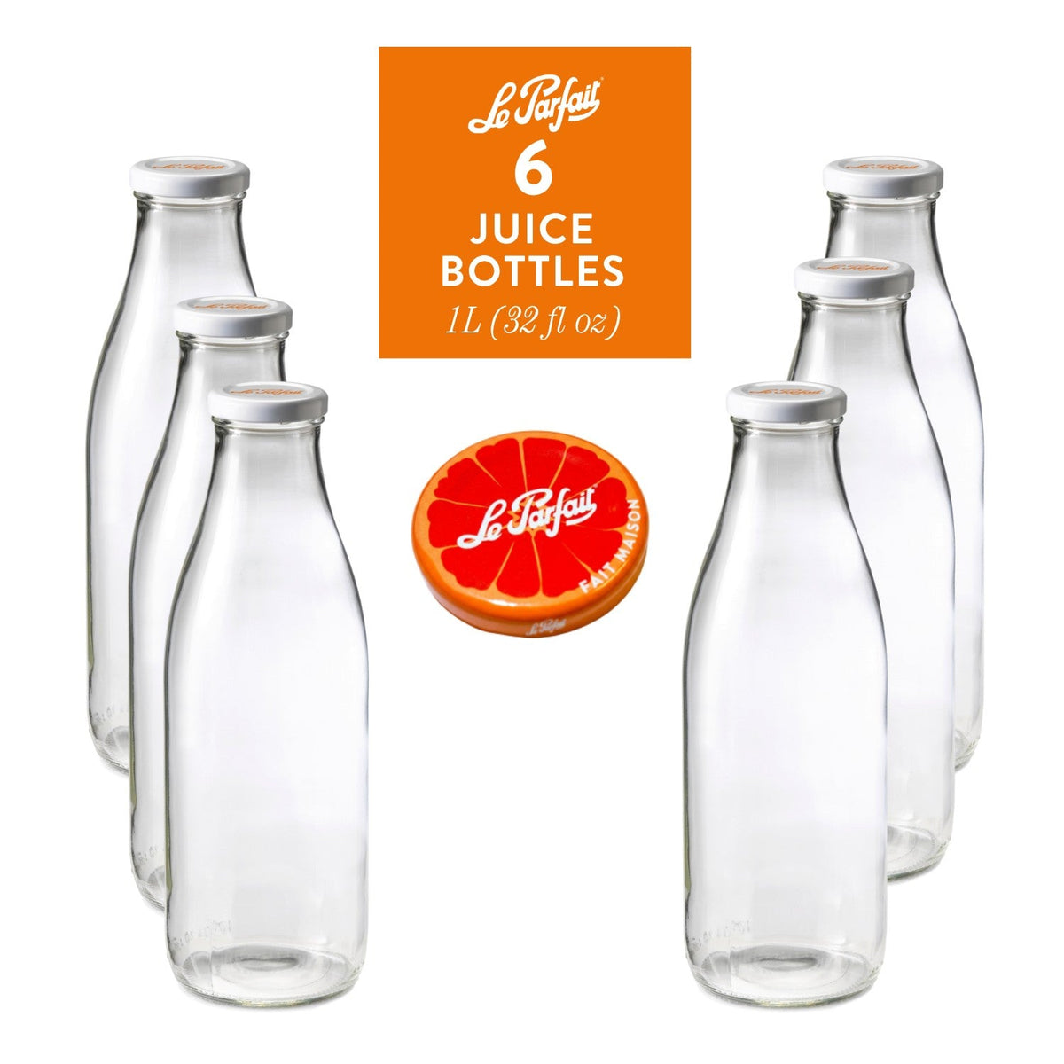 Le Parfait Bottles, French Glass Swing-Top and Milk Bottles with Reusable Caps - Le Parfait America