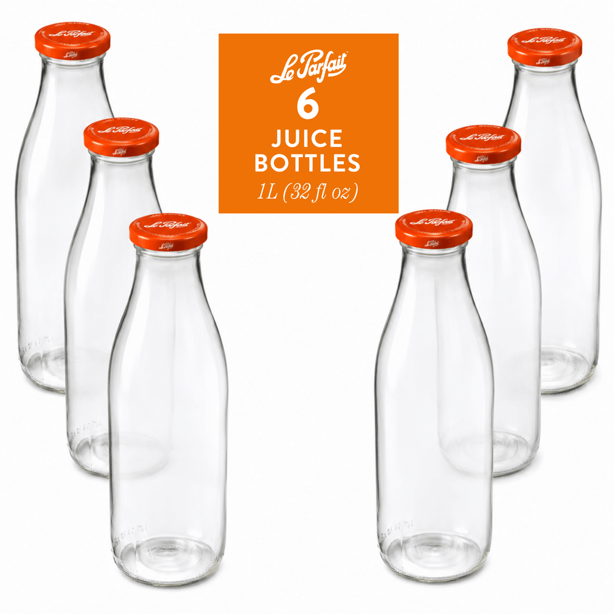 Le Parfait Bottles, French Glass Swing-Top and Milk Bottles with Reusable Caps - Le Parfait America
