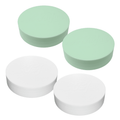 Le Parfait Fresh Start multipack of plastic screw-top jar lids - two mint and two white.