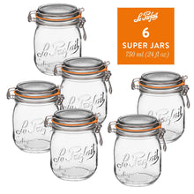 Load image into Gallery viewer, Le Parfait Super Jars, French Glass Canning Jars with Stainless Wire-Bail Clamp Lid - Le Parfait America