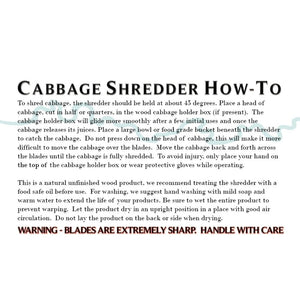 Cabbage Shredder (Wooden) - Le Parfait America