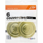 Le Parfait Familia Wiss 6-pack 110mm screw-lids retail bag - fits 1000ml and 1500ml terrines.