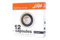 Le Parfait Familia Wiss 12-capsules retail box in 110mm size - for terrines 1000ml and 1500ml.