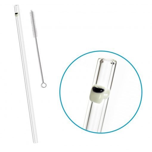 Le Parfait glass drinking straw with cleaning brush - Accent Classic style, with detail of the cup design.