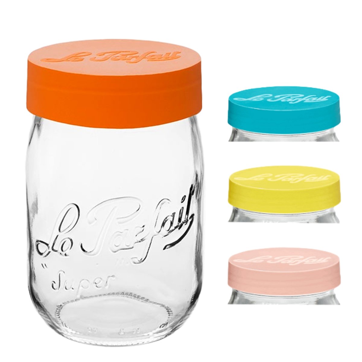 Le Parfait Screw Top Jars 3000ml - 96oz - 3L Orange Lid / 3