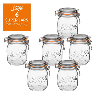 Le Parfait Super Jars – French Glass Round Jars With Airtight Lid For  Canning Food Storage, 3 pk / 64 fl oz - Kroger
