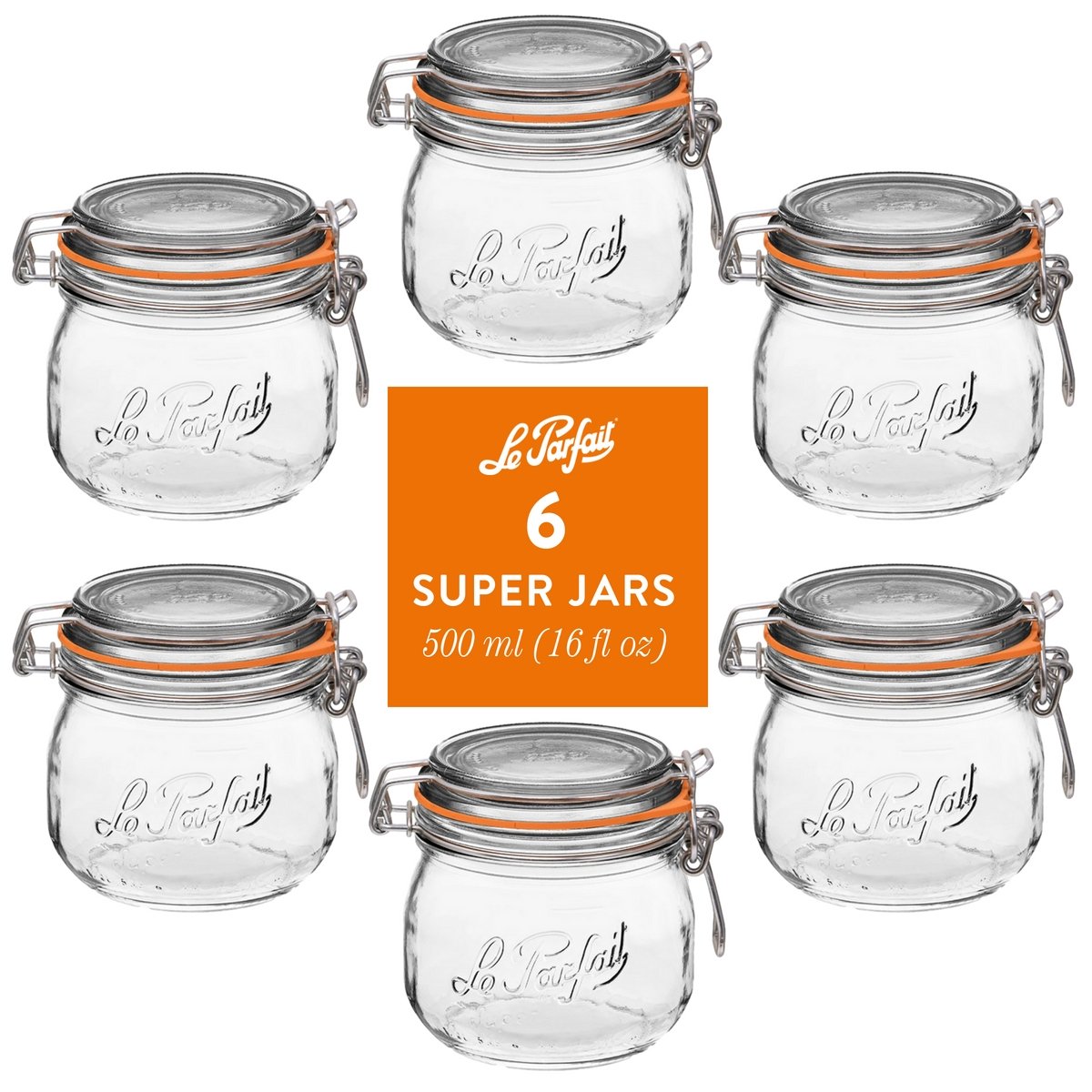 Le Parfait French Glass Super Jar Set in Clear at Urban Outfitters