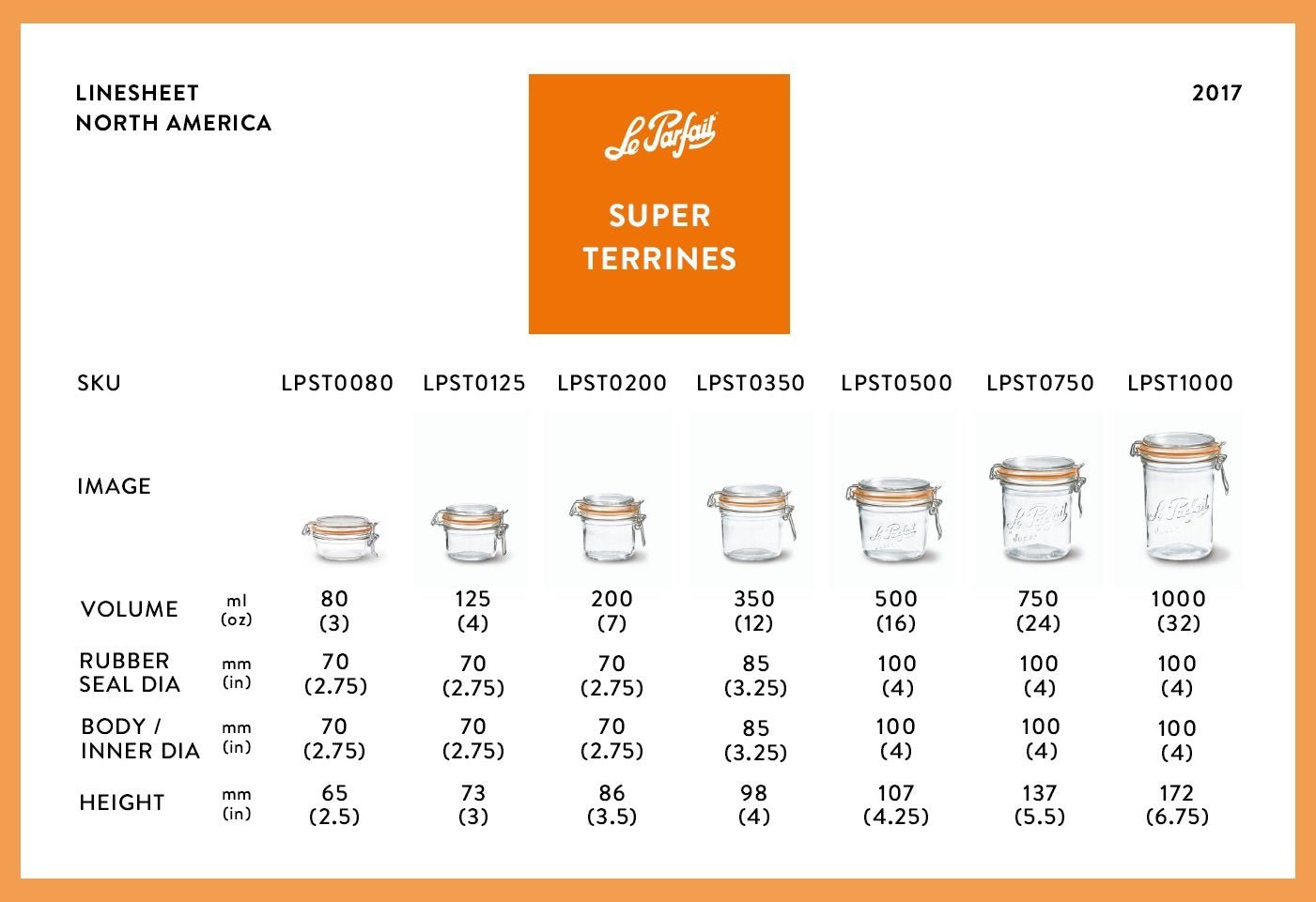 Le Parfait Super Terrines 350ml (12oz) / 4