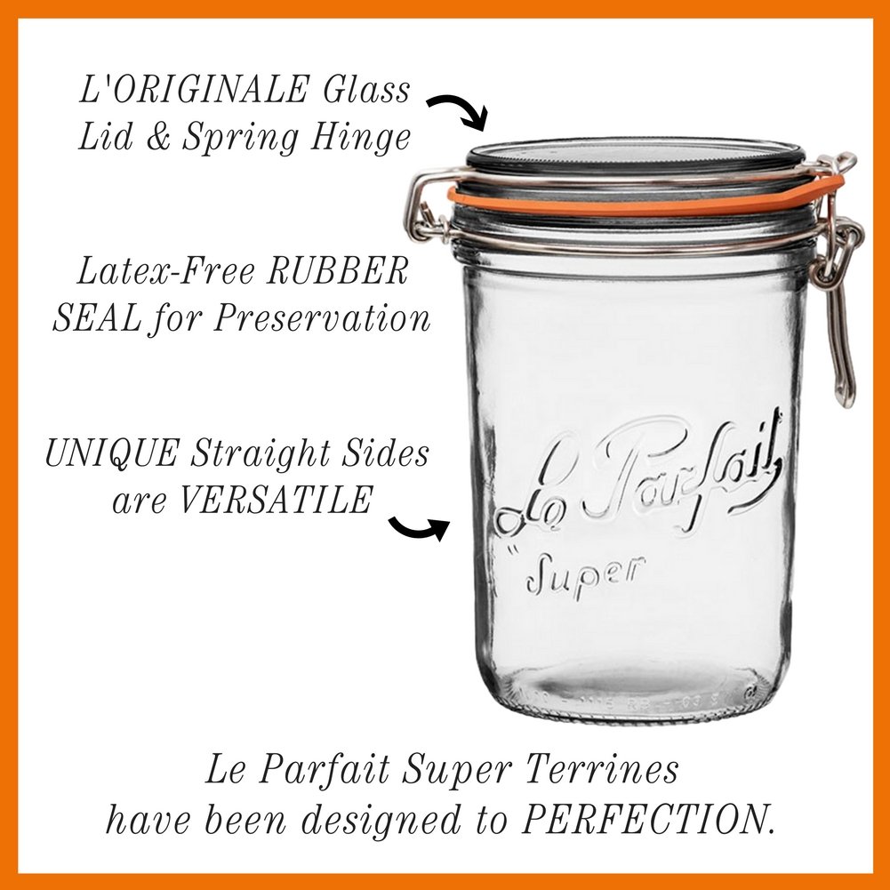 Le Parfait Super Terrine – French Glass Taper Jar With Airtight Lid For  Canning Food Storage, 4 pk / 16 fl oz - Foods Co.